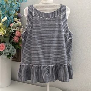 Altar’d State Striped Grey White Vest Tank Top L